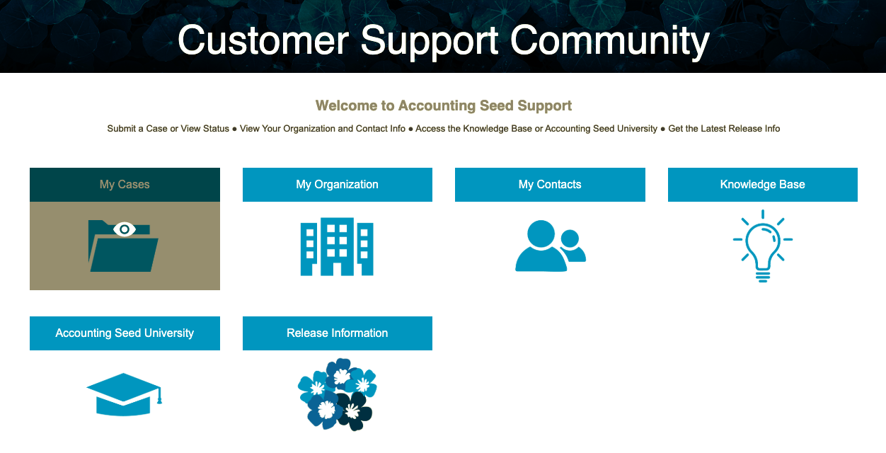ACCOUNTING SEED CUSTOMER SUPPORT PORTAL